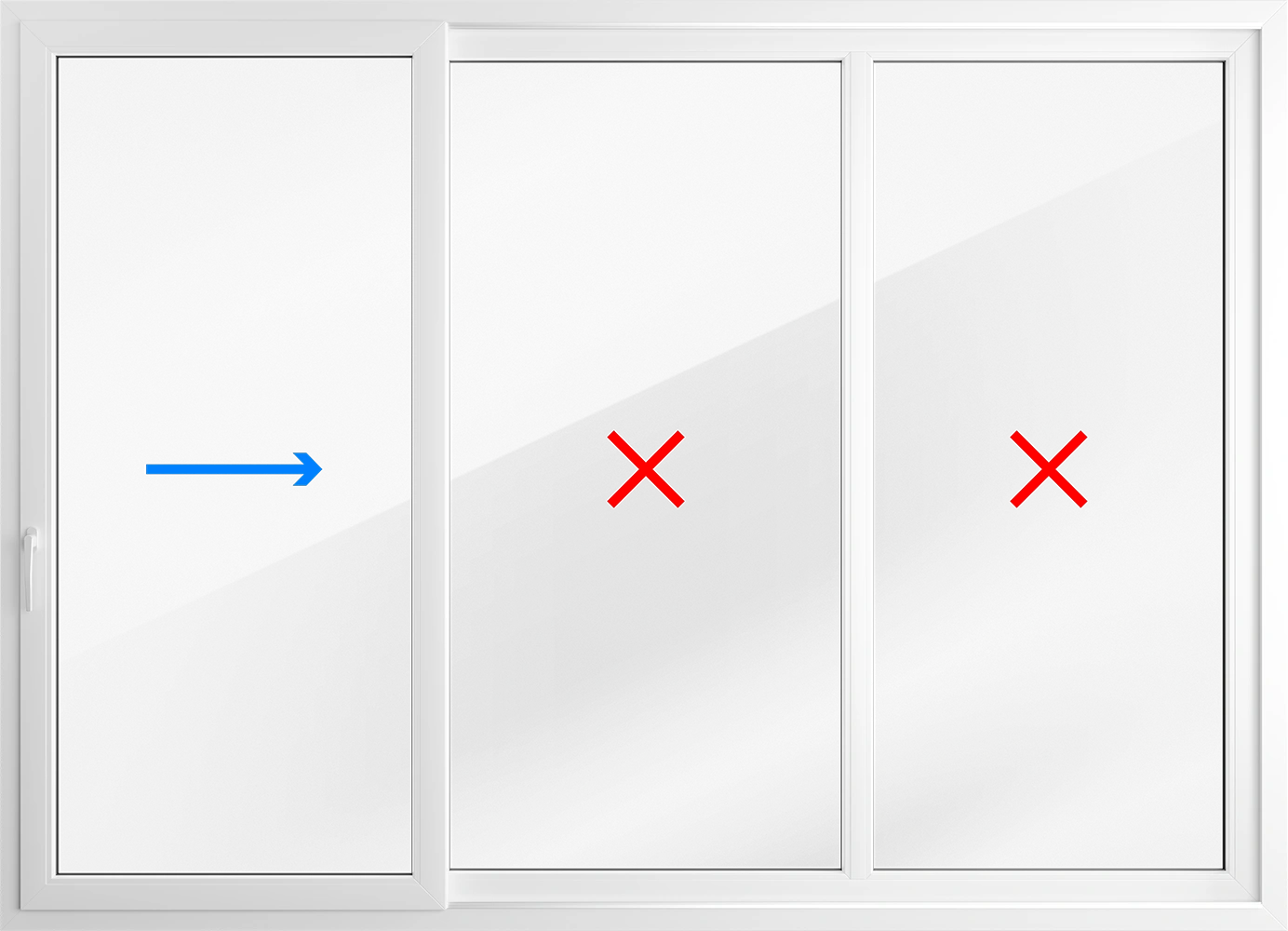 3-panel Patio Sliding Door (Slide|Fixed|Fixed)